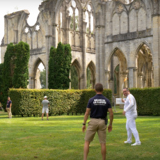 La flamme olympique à l'Abbaye le 18 juillet 2024