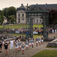 La flamme olympique à l'Abbaye le 18 juillet 2024